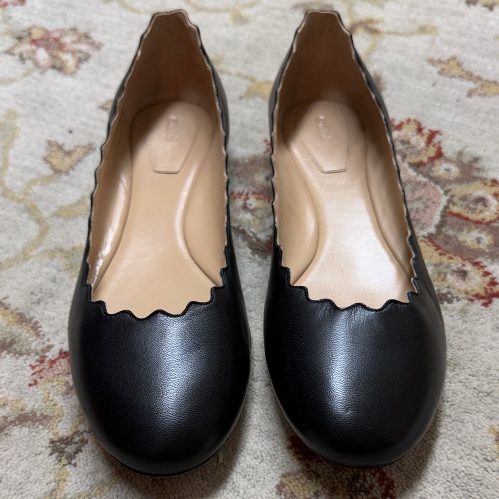Chloe Black Leather Women's flats